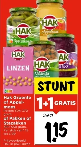 Aanbieding: Groente of Appelmoes