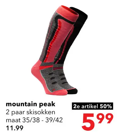 Aanbieding: 2 paar Mountain Peak skisokken