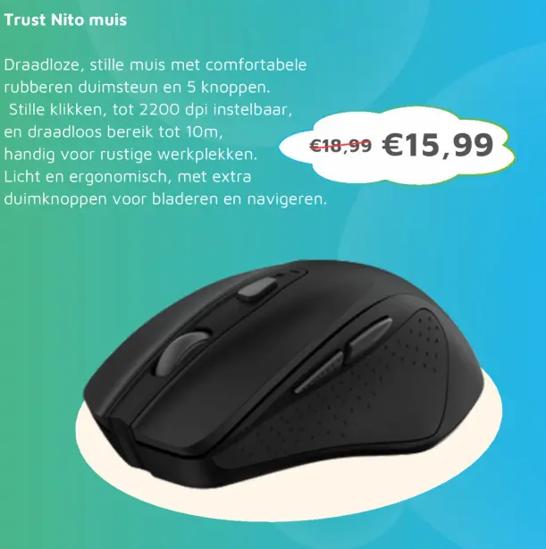Aanbieding: Trust Nito muis