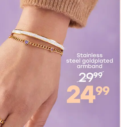 Aanbieding: Stainless steel goldplated armband