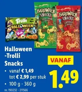Aanbieding: Halloween -Trolli Snacks