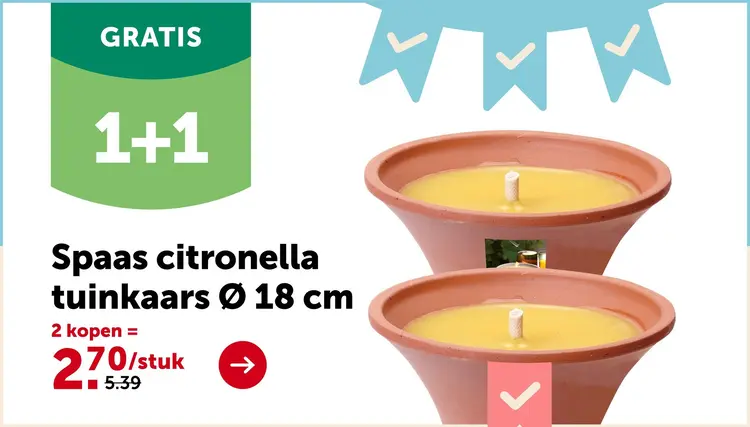 Promotie: citronella tuinkaars Ø 18 cm