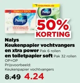 Aanbieding: Keukenpapier vochtvangers en xtra power en toiletpapier soft
