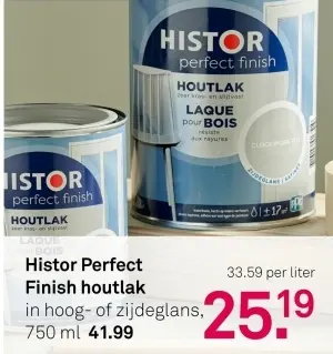 Aanbieding: Histor Perfect Finish houtlak