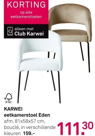 Aanbieding: eetkamerstoel Eden