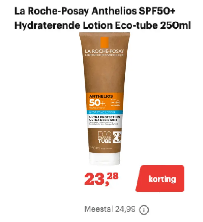 Promotie: La Roche-Posay Anthelios SPF50+ Hydraterende lotion 
