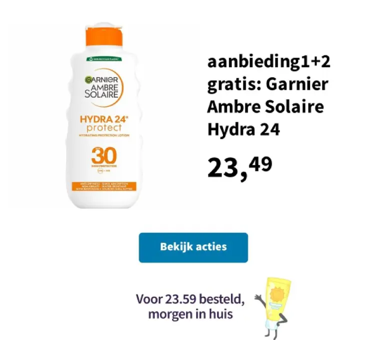 Promotie: Garnier Ambre Solaire Hydra 24