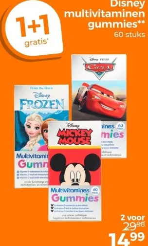 Aanbieding: Disney multivitaminen gummies