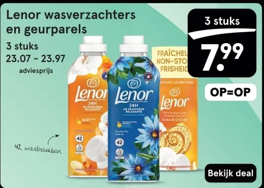 Aanbieding: Lenor wasverzachters en geurparels