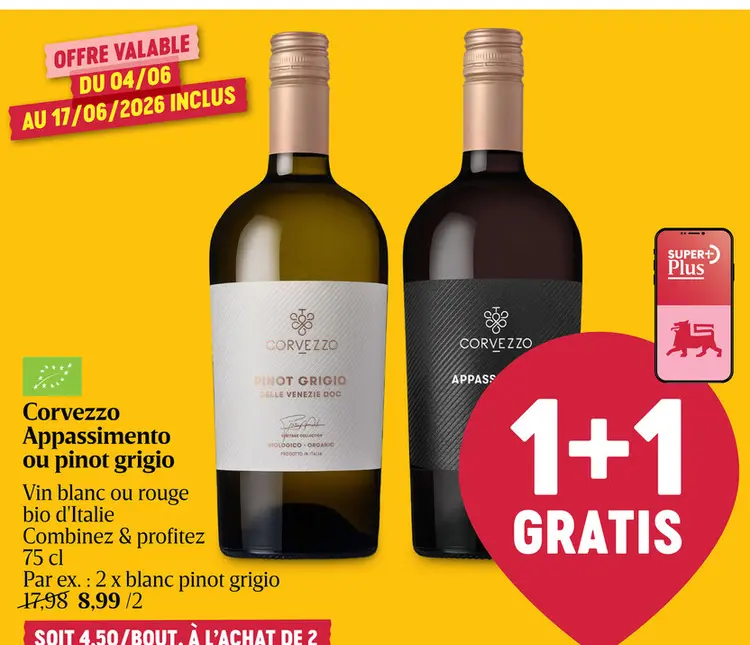 Offre: Corvezzo Appassimento ou pinot grigio