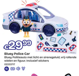 Promotie: Bluey Police Car