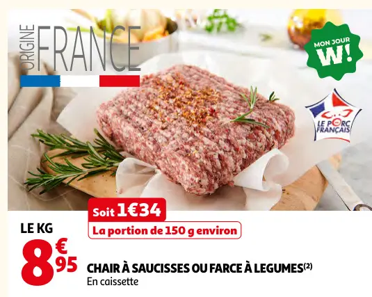 Promotie: Chair à saucisses ou farce à legumes