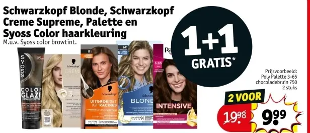Aanbieding: Schwarzkopf Blonde, Schwarzkopf Creme Supreme, Palette en Syoss Color haarkleuring