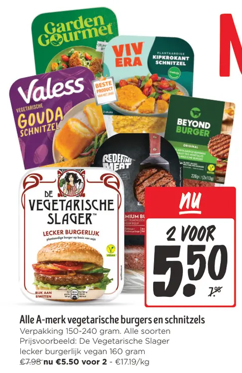 Aanbieding: A-merk vegetarische burgers en schnitzels