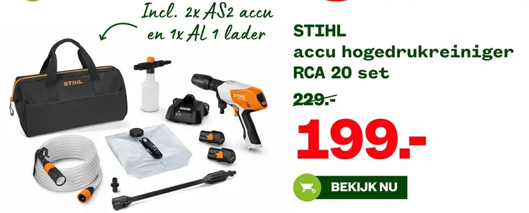 Aanbieding: Accu hogedrukreiniger RCA 20 set