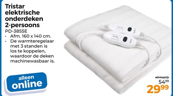 Aanbieding: elektrische onderdeken 2-persoons