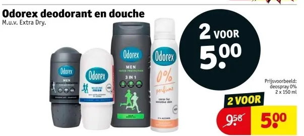 Aanbieding: Odorex deodorant en douche