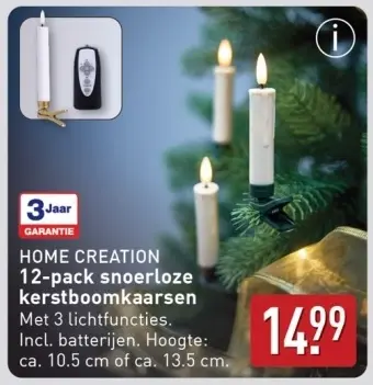 Aanbieding: 12-pack snoerloze kerstboomkaarsen
