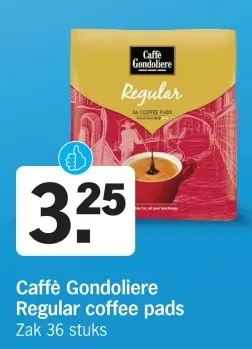 Aanbieding: Caffè Gondoliere Regular coffee pads