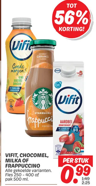 Vifit, Chocomel, Milka of Frappuccino