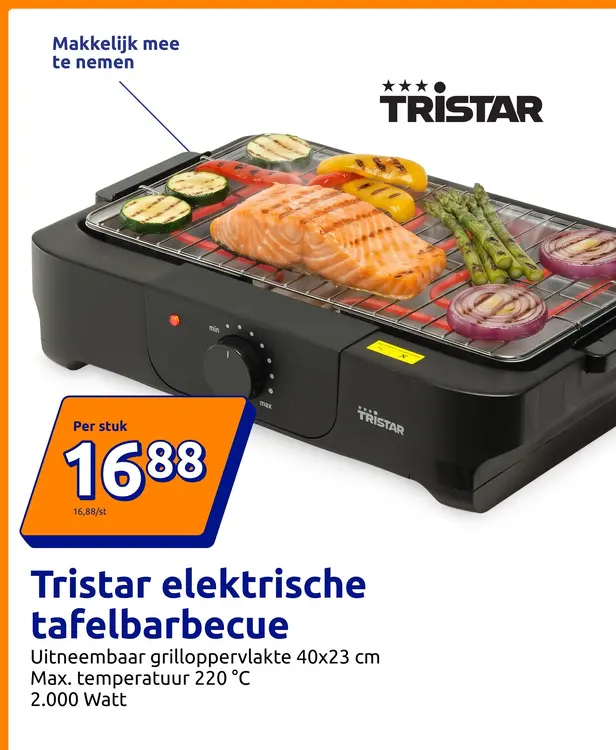 Promotie: Tristar elektrische tafelbarbecue