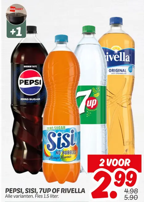 Aanbieding: Pepsi, Sisi, 7up of Rivella