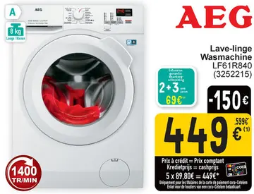 Offre: Lave-linge / Wasmachine LF61R840