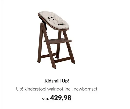 Aanbieding: Up! kinderstoel walnoot incl. newbornset