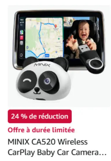 Offre: MINIX CA520 Wireless CarPlay Baby Car Camera.