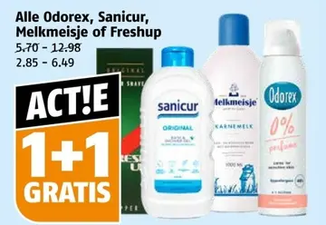 Aanbieding: Odorex, Sanicur, Melkmeisje of Freshup