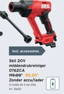 Promotie: Skil 20V middendrukreiniger