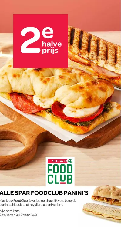Aanbieding: Alle SPAR FoodClub panini's