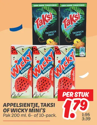 Aanbieding: Appelsientje, Taksi of Wicky Mini's