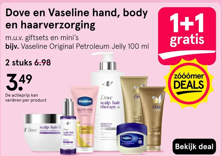 Aanbieding: Dove en Vaseline hand, body en haarverzorging