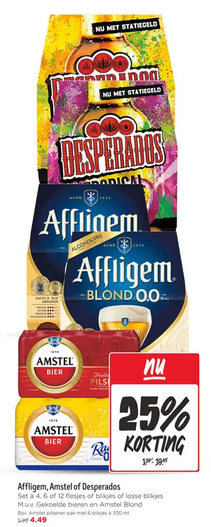 Aanbieding: Affligem, Amstel of Desperados