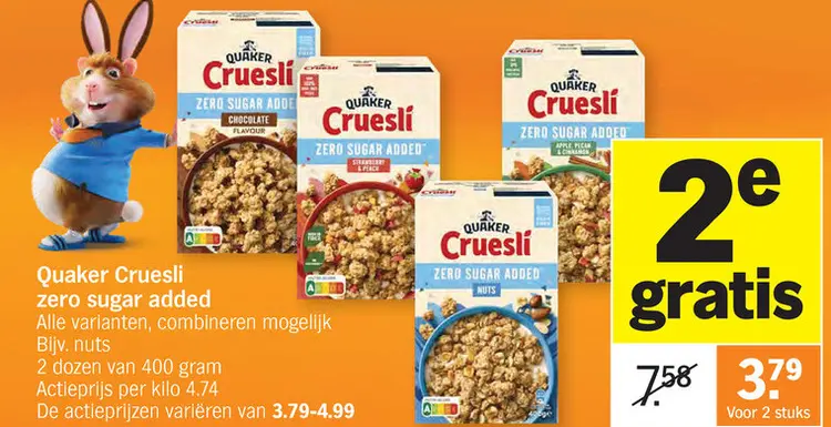 Promotie: Cruesli zero sugar added