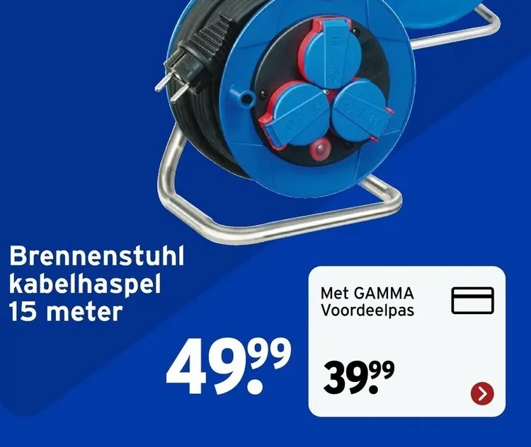 Aanbieding: Brennenstuhl kabelhaspel 15 meter