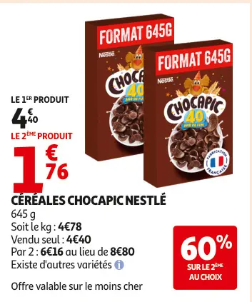 Offre: Céréales chocapic