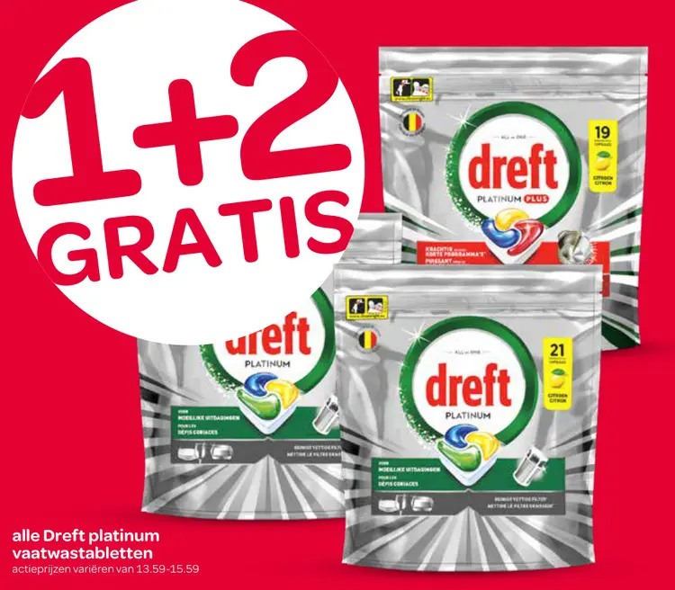 Aanbieding: Dreft platinum vaatwastabletten
