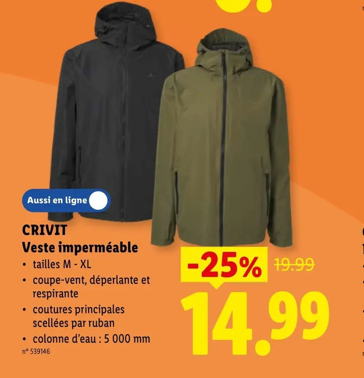 Offre: Veste imperméable