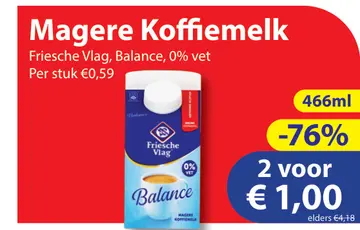 Aanbieding: Magere Koffiemelk