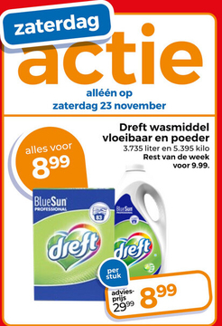 Aanbieding: Dreft wasmiddel vloeibaar en poeder