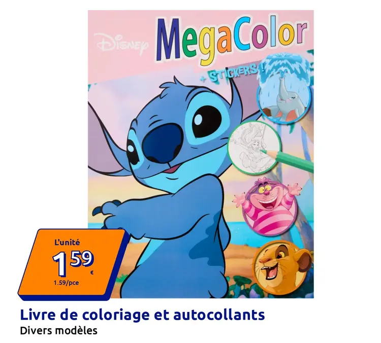Offre: Livre de coloriage et autocollants