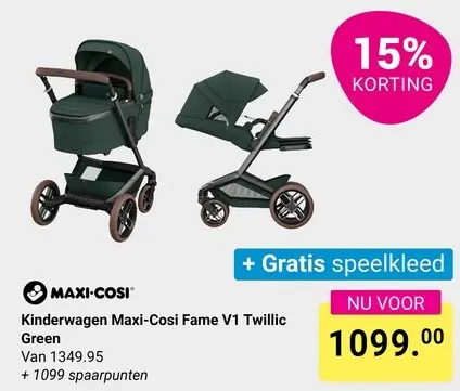 Aanbieding: Kinderwagen Fame V1 Twillic Green