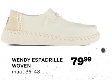 Aanbieding: HEYDUDE Wendy Woven Instappers wit Textiel