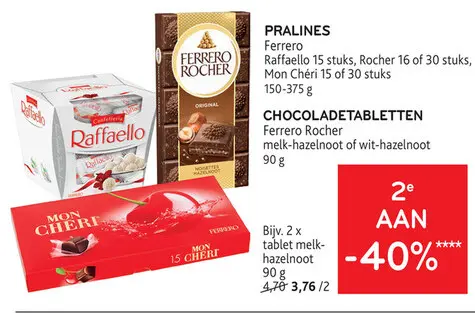 Promotie: Pralines of Chocoladetabletten