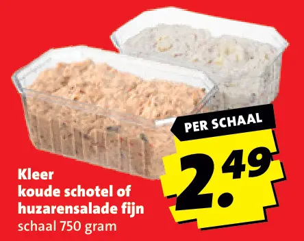 Aanbieding: Kleer koude schotel of huzarensalade fijn
