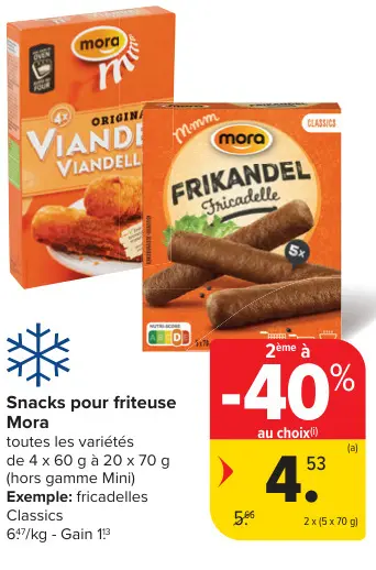 Offre: Snacks pour friteuse Frikandel Fricadelle