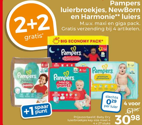 Aanbieding: Pampers luierbroekjes, NewBorn en Harmonie luers