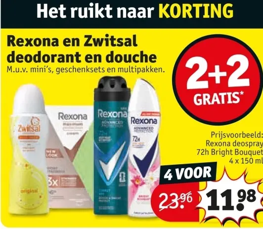 Aanbieding: Rexona en Zwitsal deodorant en douche